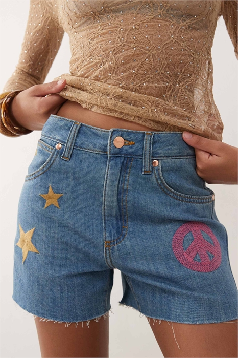 X Шорты из джинсовой ткани с вышивкой от Lainey Wilson артикул 154746398