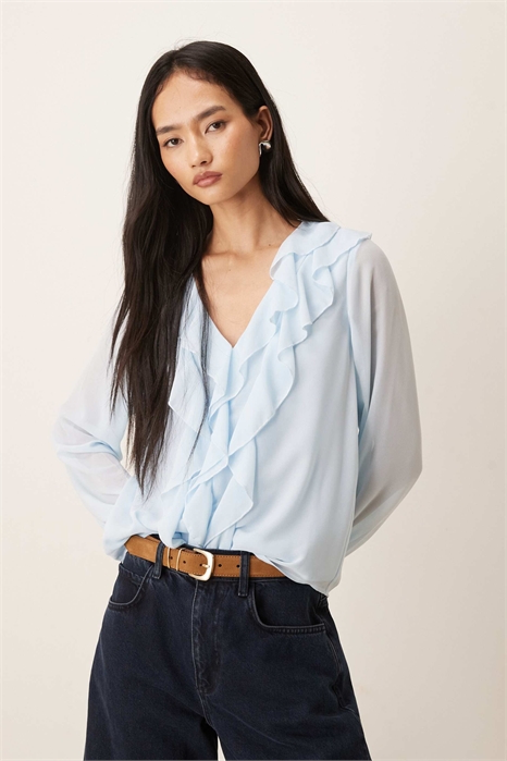 Блузка с рюшами из тканого материала артикул 153687861