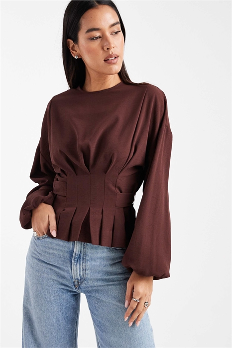 Блузка с затянутой талией и завязкой сзади артикул 152234345