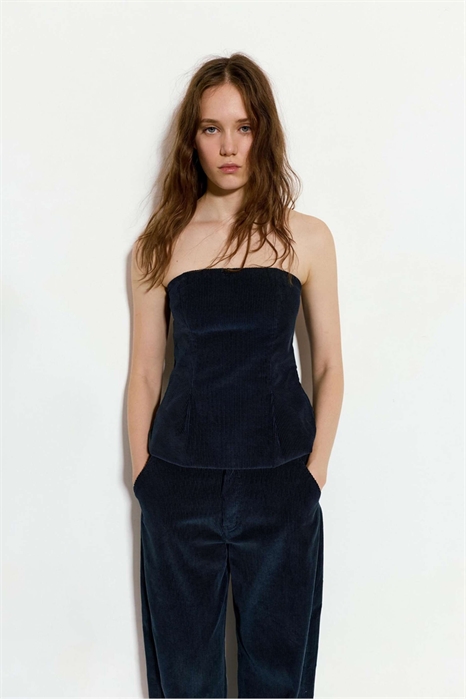 Топ без бретелек из вельвета артикул 153977215