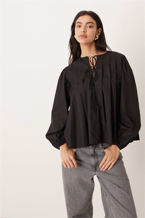 Блузка с завязками спереди и длинными рукавами артикул 151737158