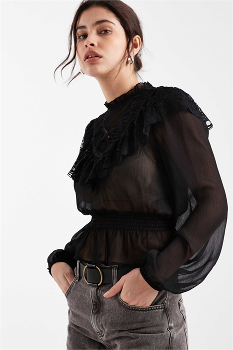 Блузка с шифоновыми вставками артикул 152230056