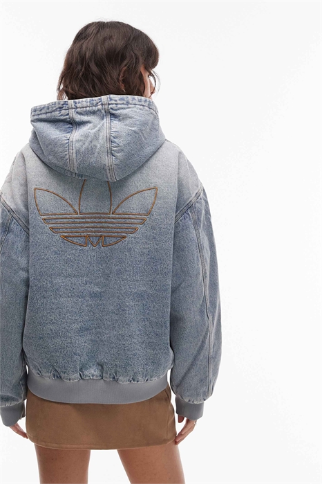 Худи из джинсовой ткани на молнии артикул 149627222