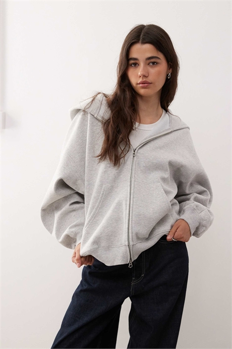 Увеличенная толстовка из джерси с капюшоном и молнией по всей длине артикул 148445504