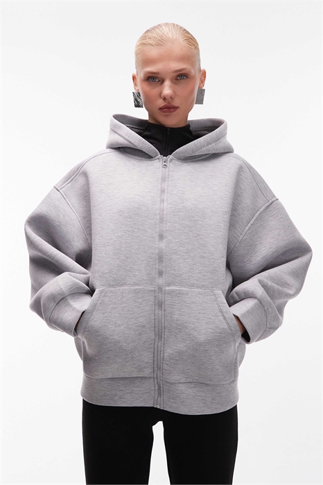 Двусторонняя толстовка с капюшоном и застежкой-молнией по всей длине артикул 153750627