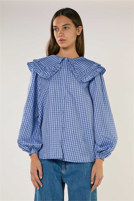 Блузка с воротником-стойкой артикул 155285893