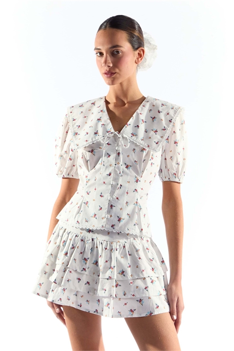 Блузка с объемным воротником артикул 155326842