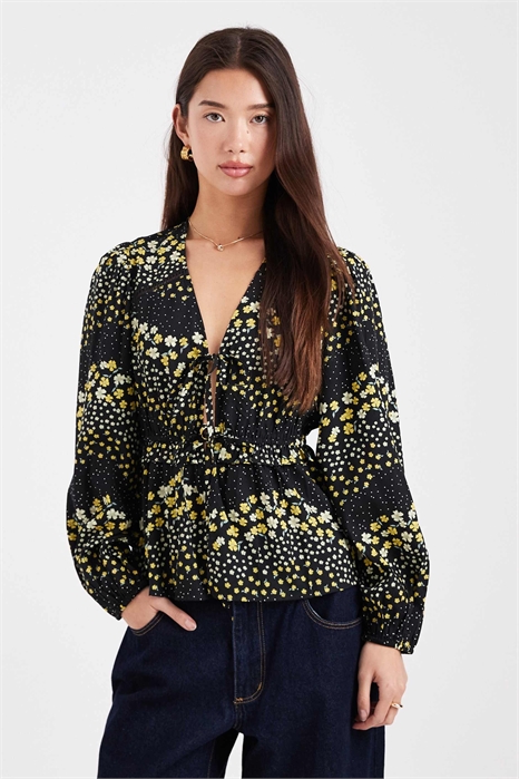 Воздушная блузка с длинными рукавами артикул 151186051