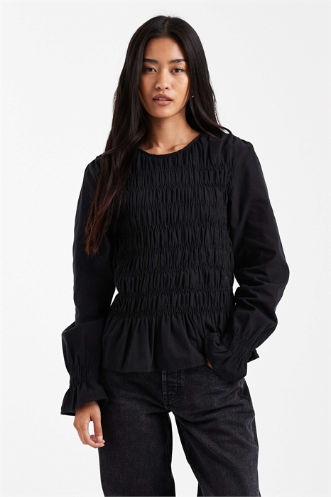 Топ с сборками на лифе и рукавами «поэт» артикул 151963738