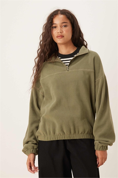 Флисовая кофта с полузастежкой-молнией артикул 143217798