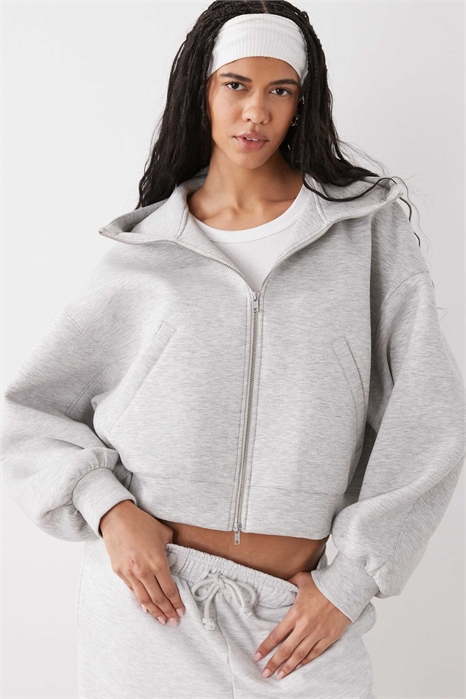 Худи в стиле скуб с воротником-воронкой и застежкой-молнией артикул 155391806