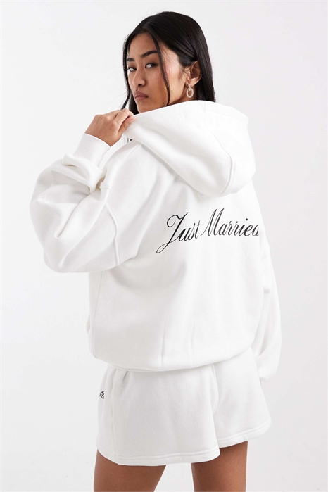 Свитшот с капюшоном и надписью «Just Married» на спине co-ord артикул 155035197