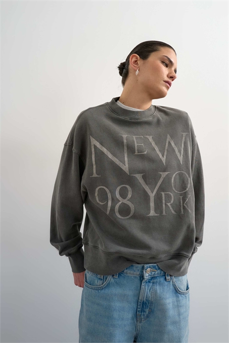 Свободная толстовка с принтом в нью-йоркском стиле артикул 155322432