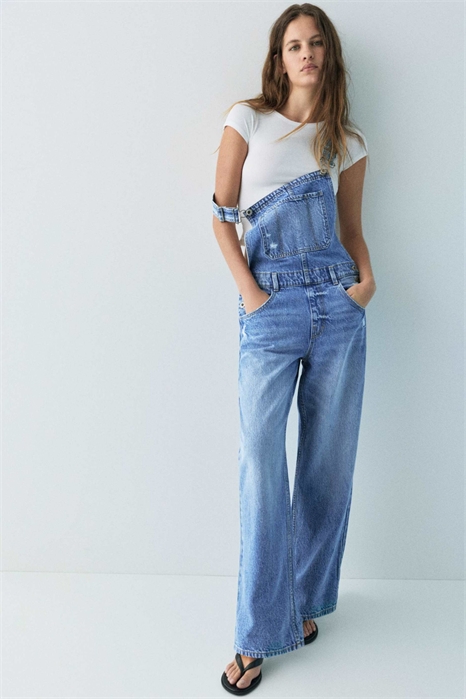 Длинные джинсовые комбинезоны артикул 155649263
