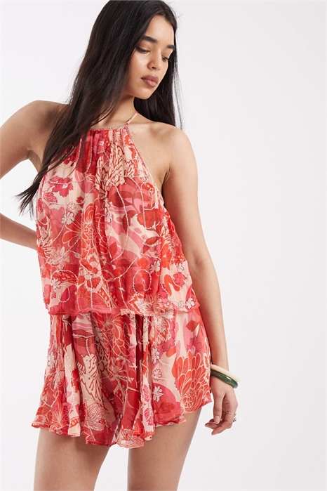 Комбинезон с принтом и декоративными элементами артикул 155941114