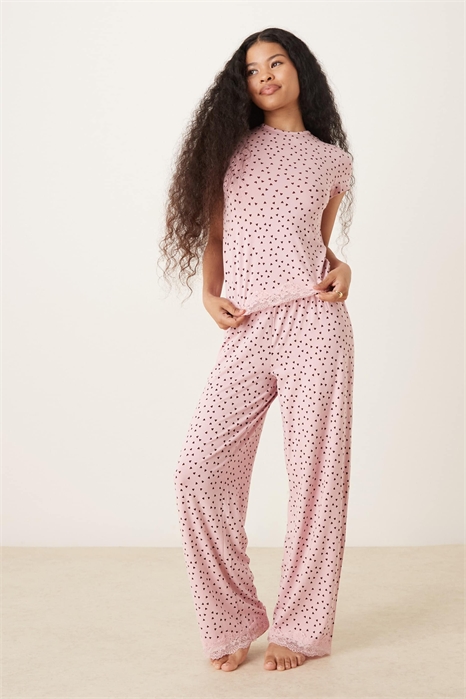 ASOS DESIGN Petite: пижамные брюки с широкими штанинами и кружевной отделкой для комбинирования артикул 150036826