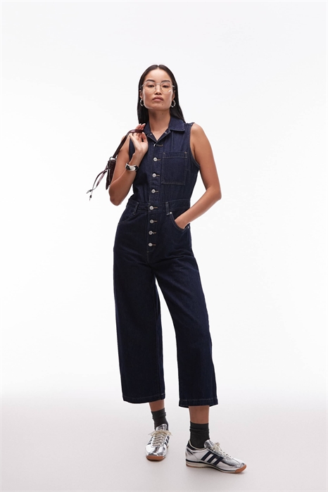 Комбинезон из джинсовой ткани без рукавов артикул 142430729