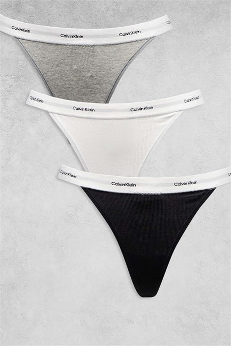 Стринги из эластичной хлопковой ребристой ткани, набор из 3 штук артикул 154167630