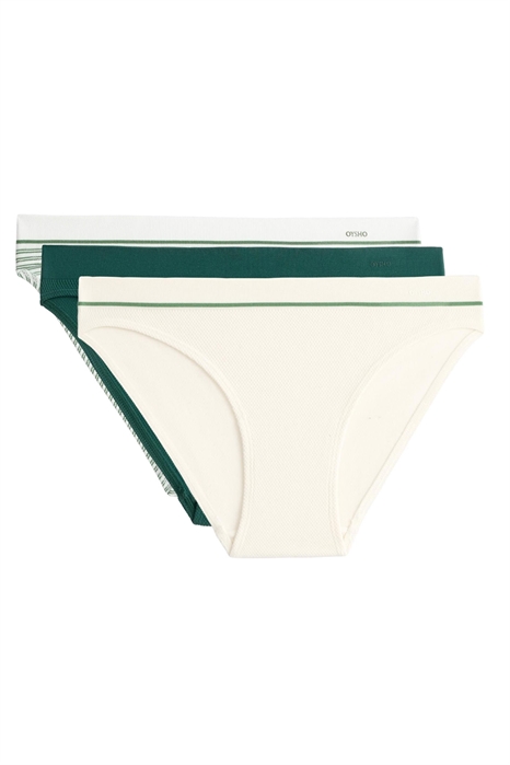 3 пары классических трусов из смесовой ткани с пике-текстурой артикул 156220539