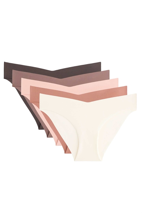 Классические бикини-трусики из смесовой ткани с 5% содержанием полиамида, с U-образным вырезом артикул 156220668