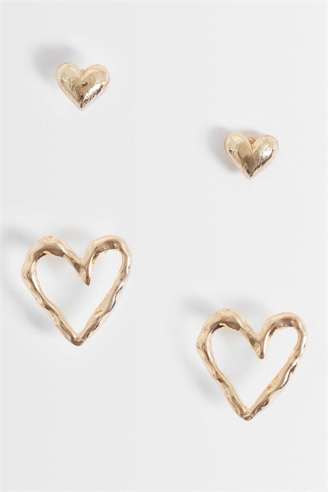 Серьги в форме сердечка, комплект из 2 штук артикул 154012190