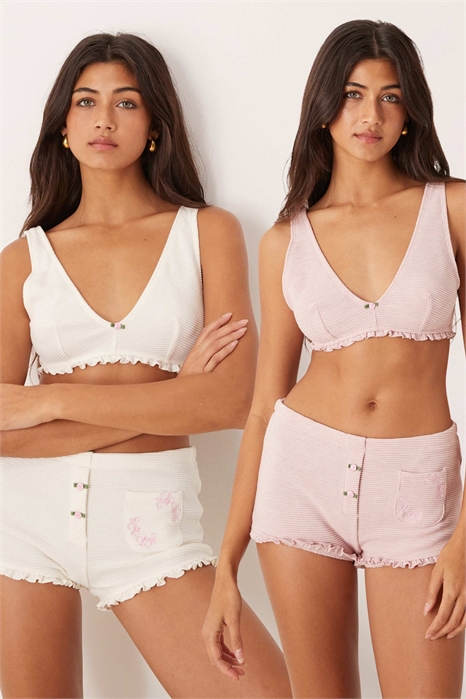 Мягкий бюстгальтер с высокой линией вершины и узором в виде бутонов роз, 2 шт. артикул 150528128