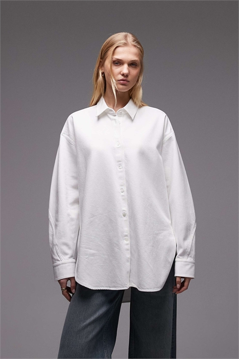 Рубашка из джинсовой ткани большого размера артикул 155217483