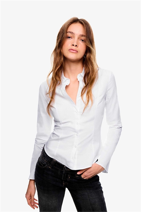 Приталенная рубашка с расклешенными рукавами артикул 149665604