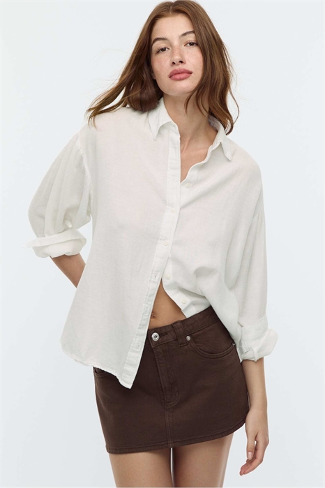 Рубашка из смешанного льна артикул 148524701