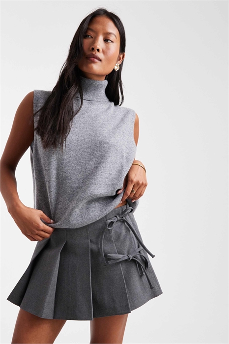 Мини-юбка-шорты с завязками и плиссировкой артикул 148251933