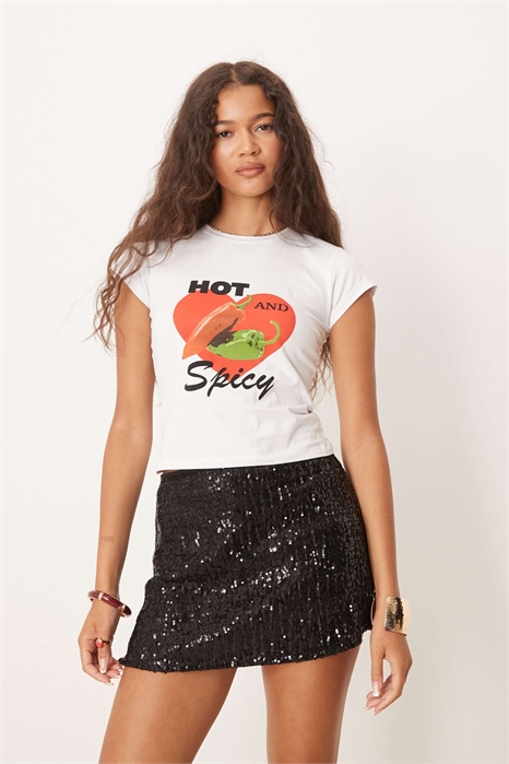 Мини-юбка с пайетками артикул 149997706