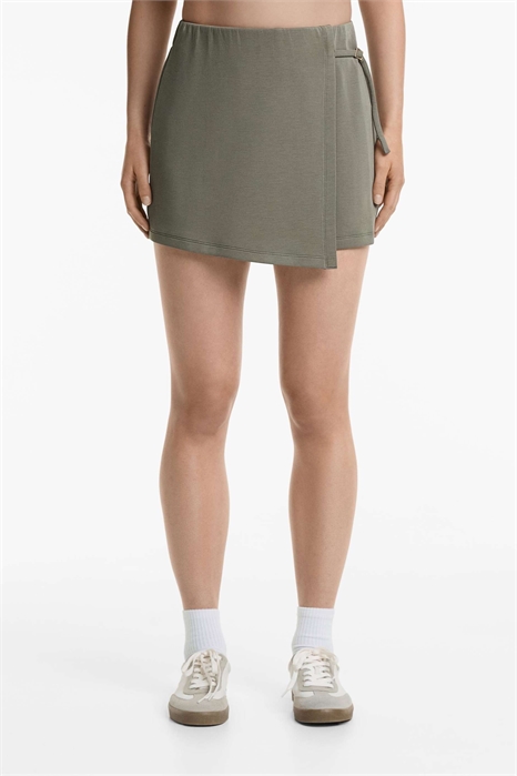 Брюки-юбка из мягкого модала с пряжкой, цвет хаки артикул 149957908