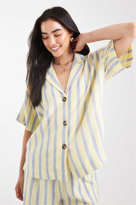 Рубашка с короткими рукавами из смешанного льна co-ord артикул 143355838