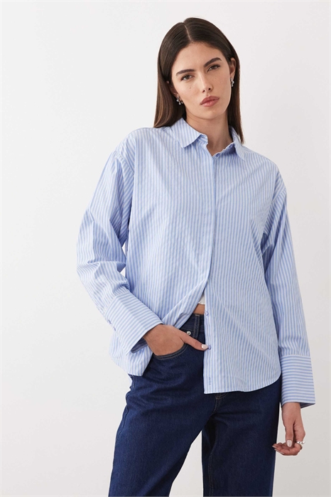 Рубашка из поплина в полоску артикул 154134438