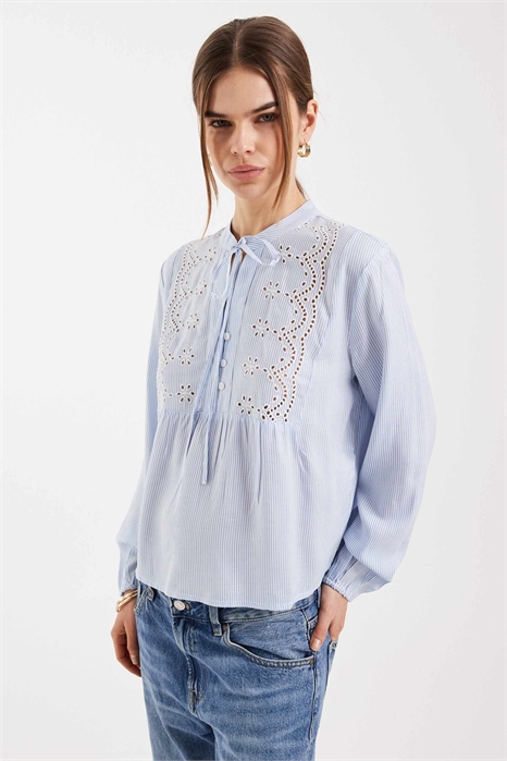 Рубашка с кружевными элементами артикул 153577544
