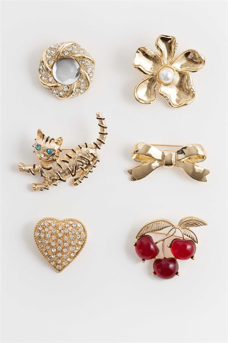 Набор из 6 разнообразных брошей артикул 155594189