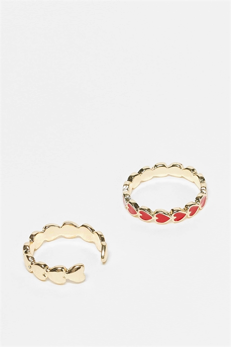 Кольца с изображением сердца, набор из 2 штук артикул 153489406