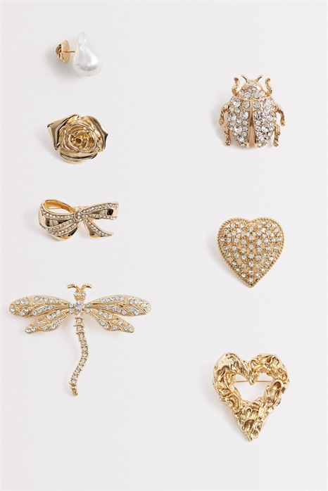 Набор из 7 брошей с разнообразным дизайном артикул 155594084