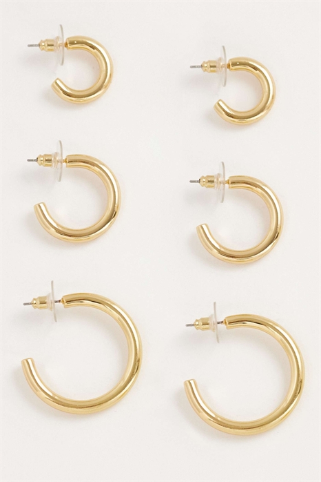 Набор из 3-х колец-серёжек артикул 155001965