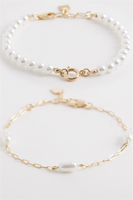 Набор из двух браслетов ASOS DESIGN Curve с имитацией жемчуга артикул 155335952