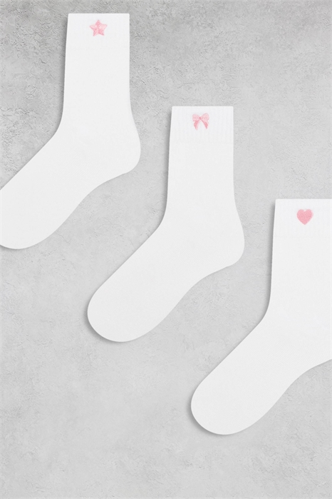 Набор из 3 пар носков с золотой вышивкой артикул 153489399