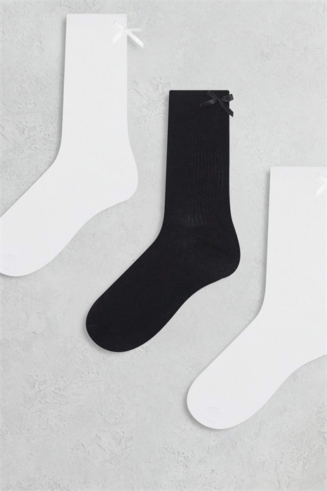 Набор из 3 пар носков с бантиком артикул 149429605