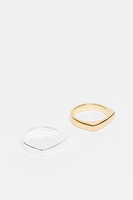 Тонкое квадратное кольцо с двумя полосками артикул 154340432