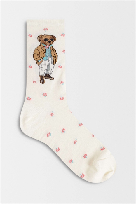Носки с логотипом медведя кремового цвета артикул 153249356