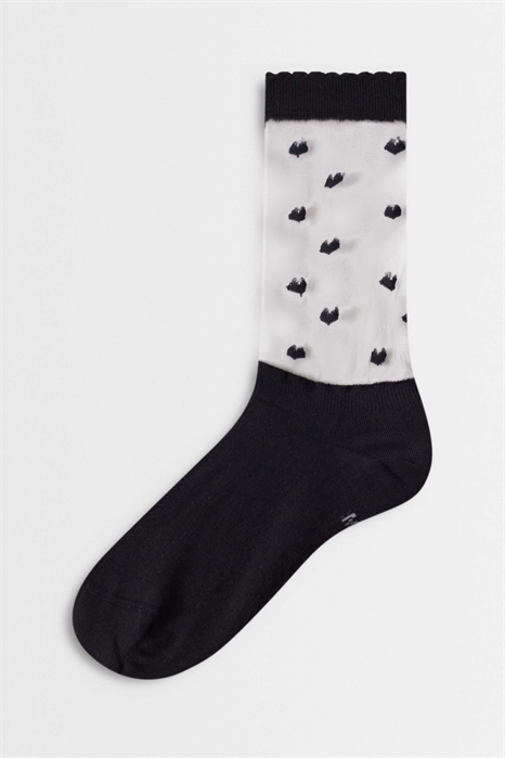 Носки с сетчатым узором в виде сердечек артикул 153753092