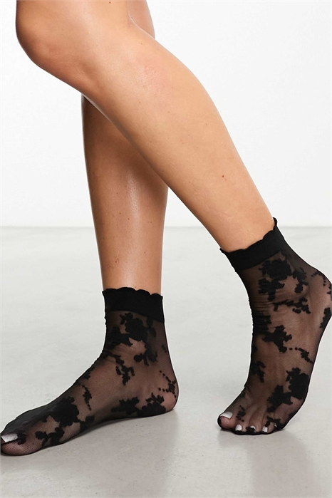 Черные кружевные носки артикул 132672079