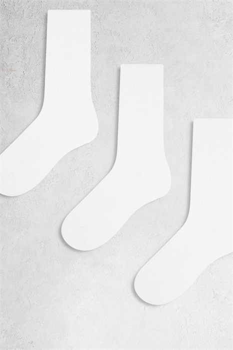 Набор из 3-х пар хлопковых носков с ребристой текстурой артикул 153643331