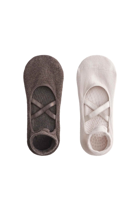 2 пары носков из смешанной хлопковой ткани для йоги и пилатеса с перекрещивающимися ремешками артикул 150142527