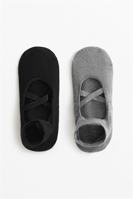 2 пары носков из смешанной хлопковой ткани для йоги и пилатеса с перекрещивающимися ремешками артикул 150198558