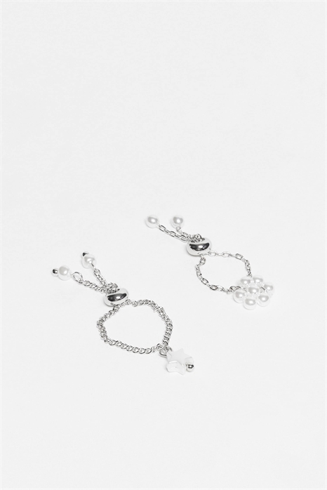 Набор из 2 колец с цепочкой и застежкой-кулоном артикул 151187197